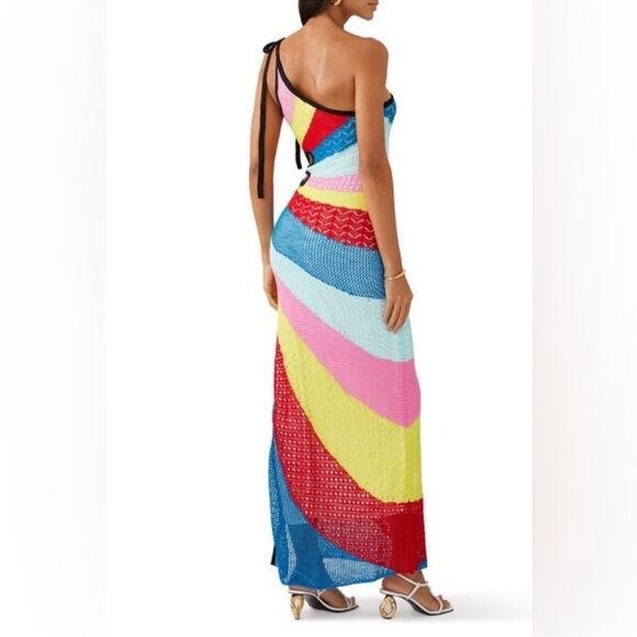 New STAUD Alpes Rainbow Crochet Maxi Dress Large Revolve - Picture 6 of 15